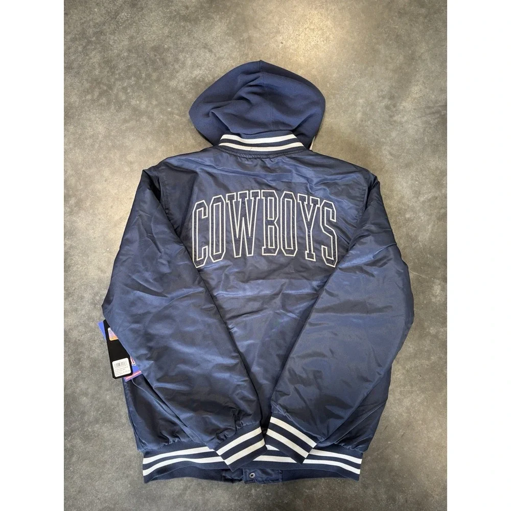 Men's Cowboys NFL Hooded Bomber Jacket Size Small Brand New With Tags